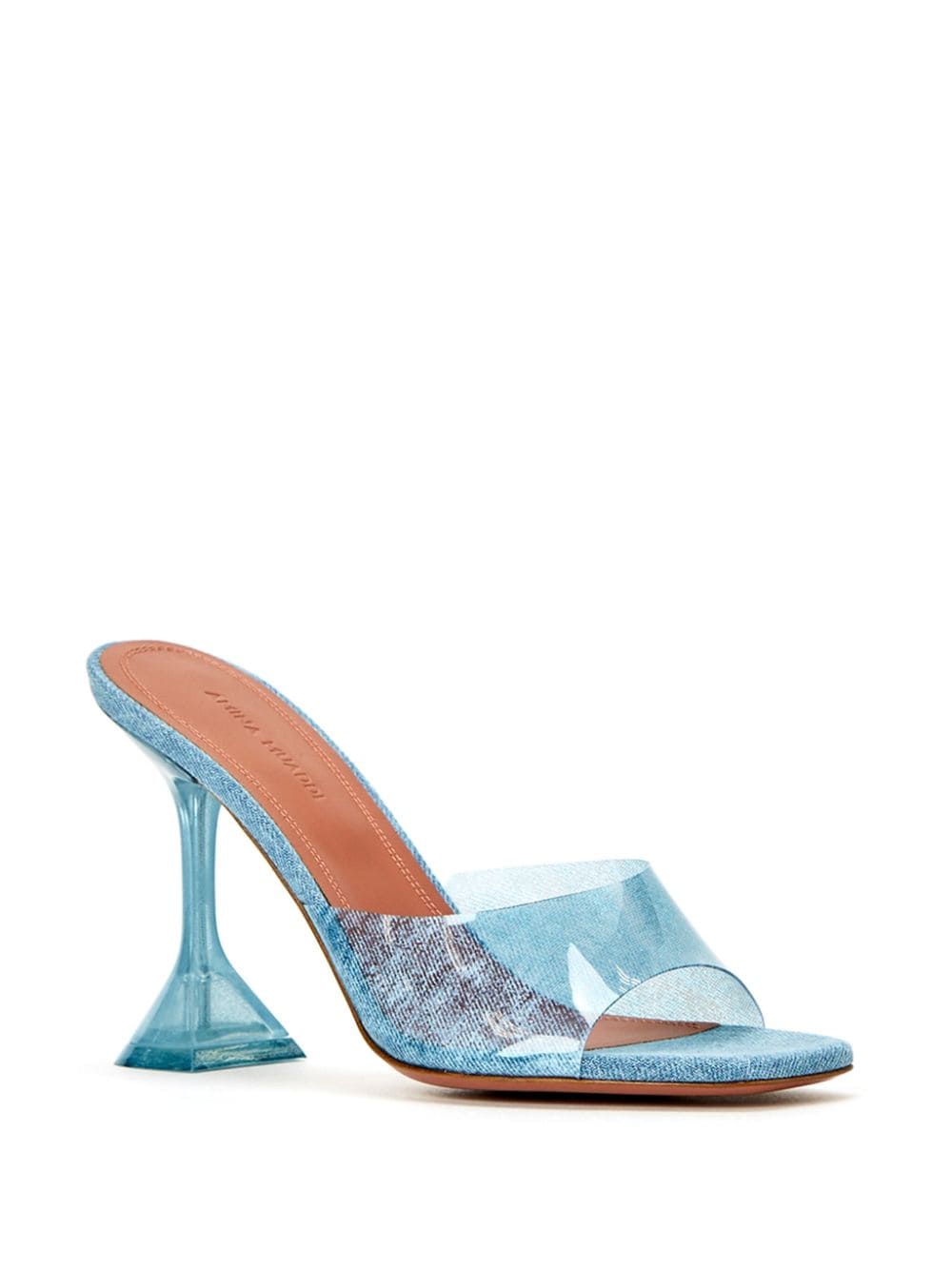 Amina Muaddi 70mm Lupita mules - Blauw