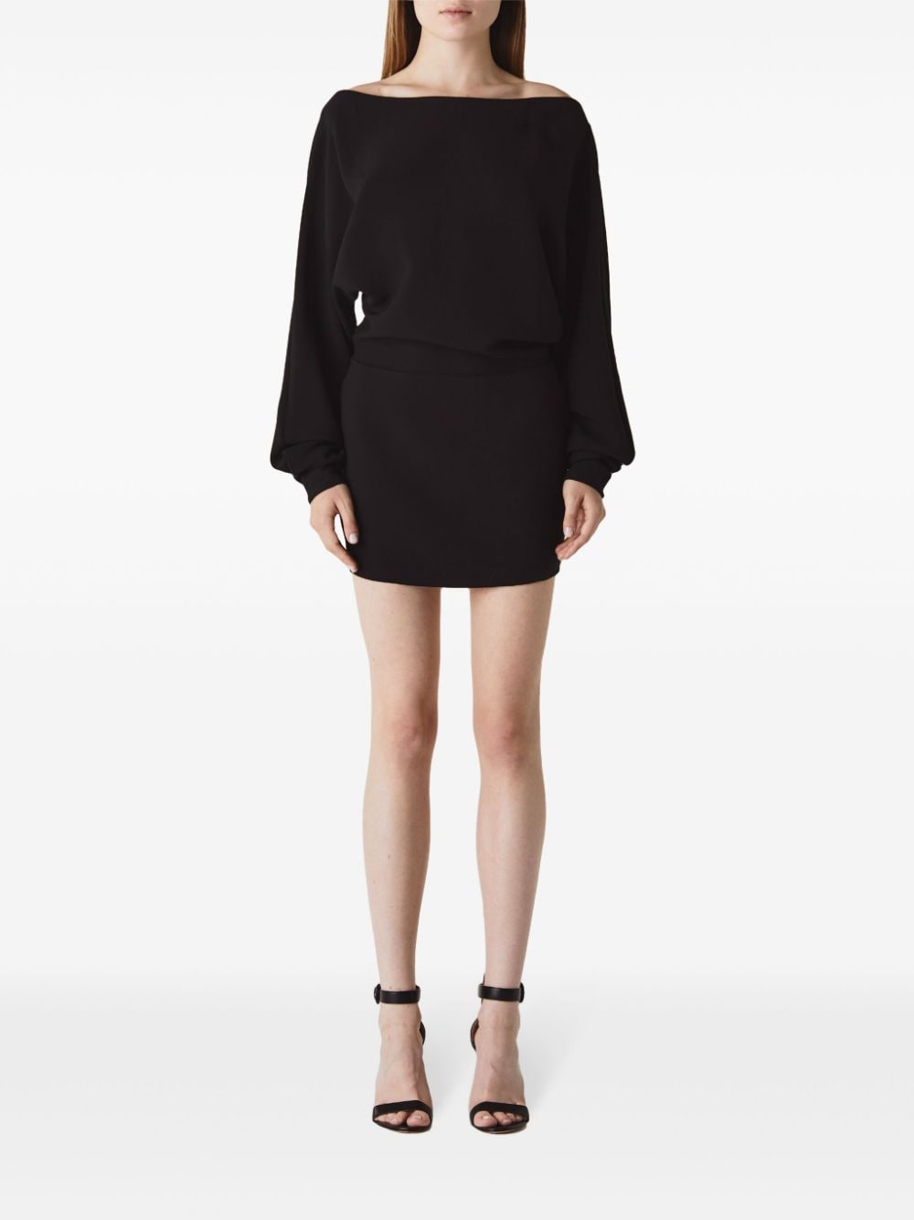 Jacob Lee boat-neck mini dress - Zwart