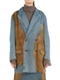 Uma Wang distressed-effect blazer - Blue