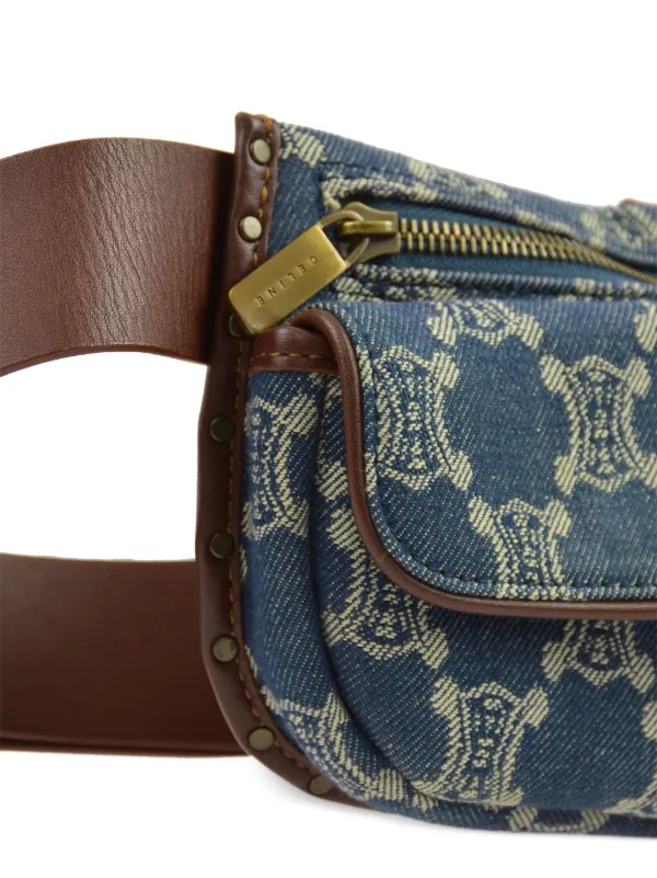 Celine Pre Owned 1990 2000 Macadam belt bum bag women Canvas Leather One Size Blue