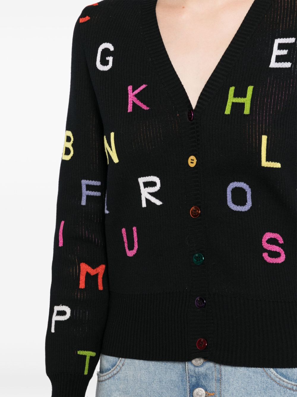 CHANEL 2001 Alphabet-intarsia cardigan Women