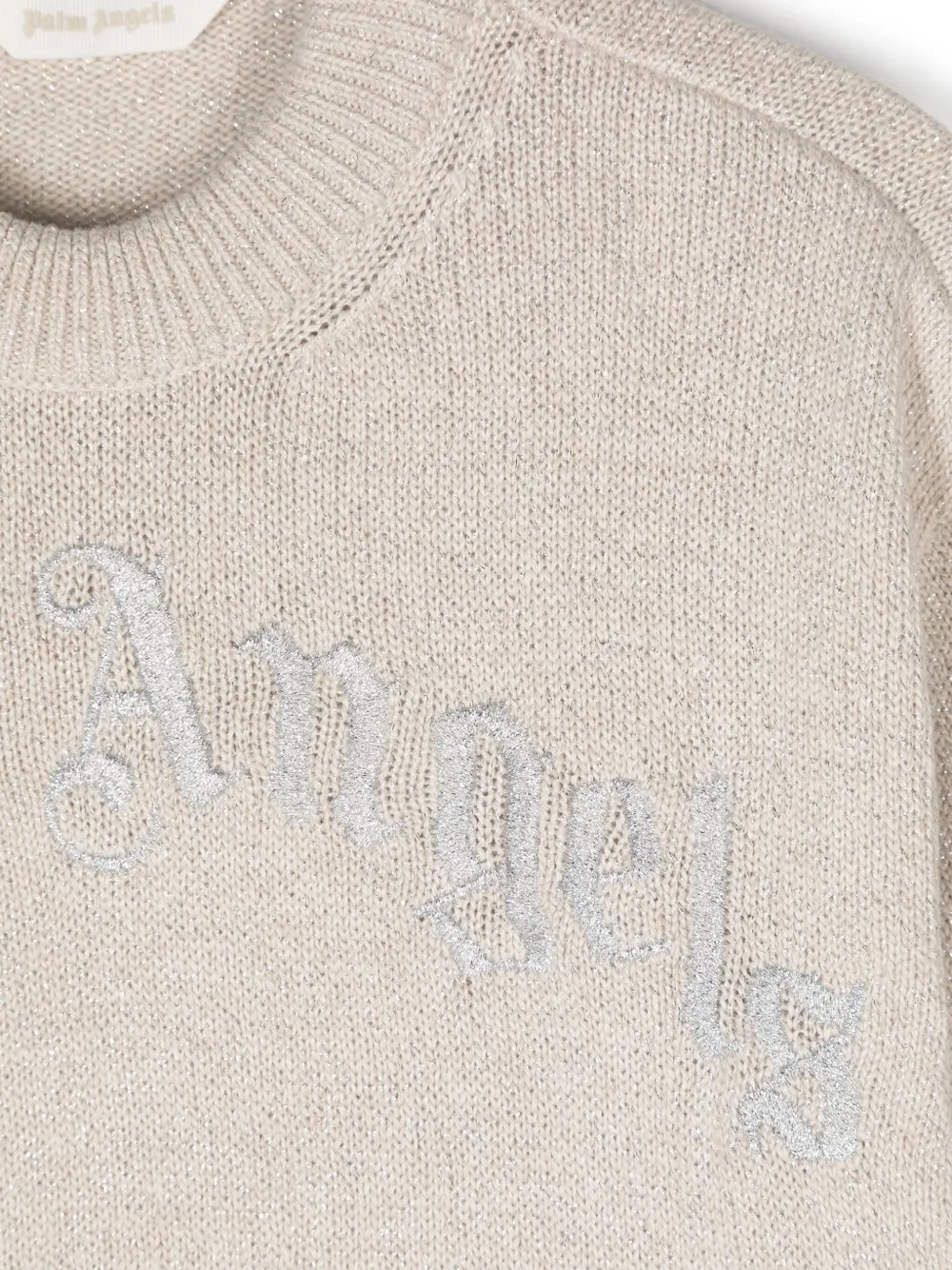 Palm Angels Kids Curved Logo trui Beige