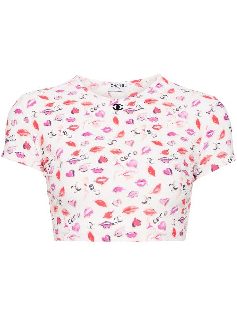 Affordable HOT SALE CHANEL 1990-2000s Lipstick T-shirt Women