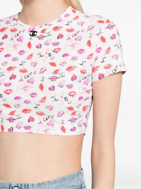 CHANEL Pre-Owned 1990-2000s Lipstick T-shirt Neutrals FARFETCH JO