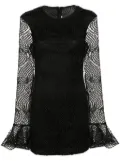 ROTATE BIRGER CHRISTENSEN shiny flounce mini dress - Black