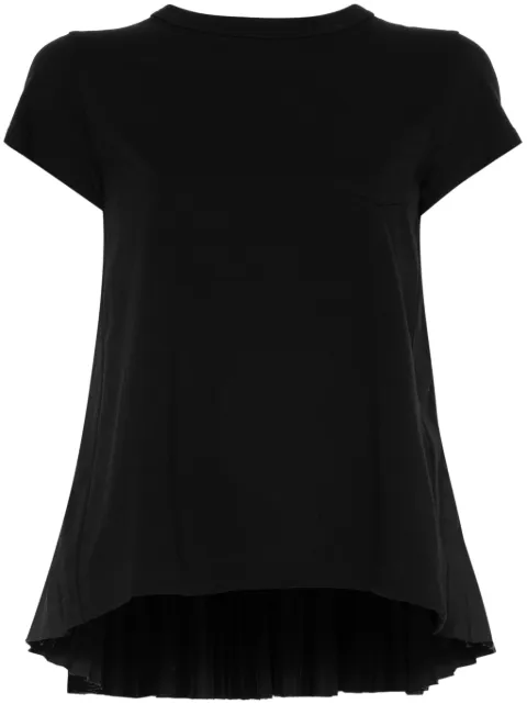 sacai playera con detalle plisado