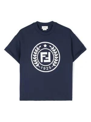 Fendi Kids logo-print T-shirt | Blue | FARFETCH