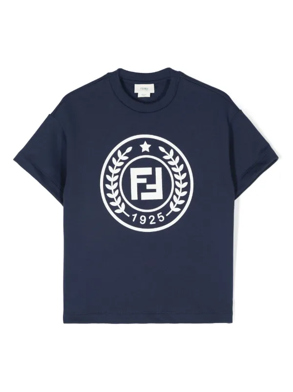 Fendi Kids logo-print T-shirt Blue FARFETCH VN