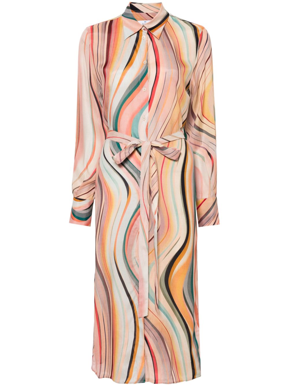 PS Paul Smith artist-stripe midi dress - Rosa