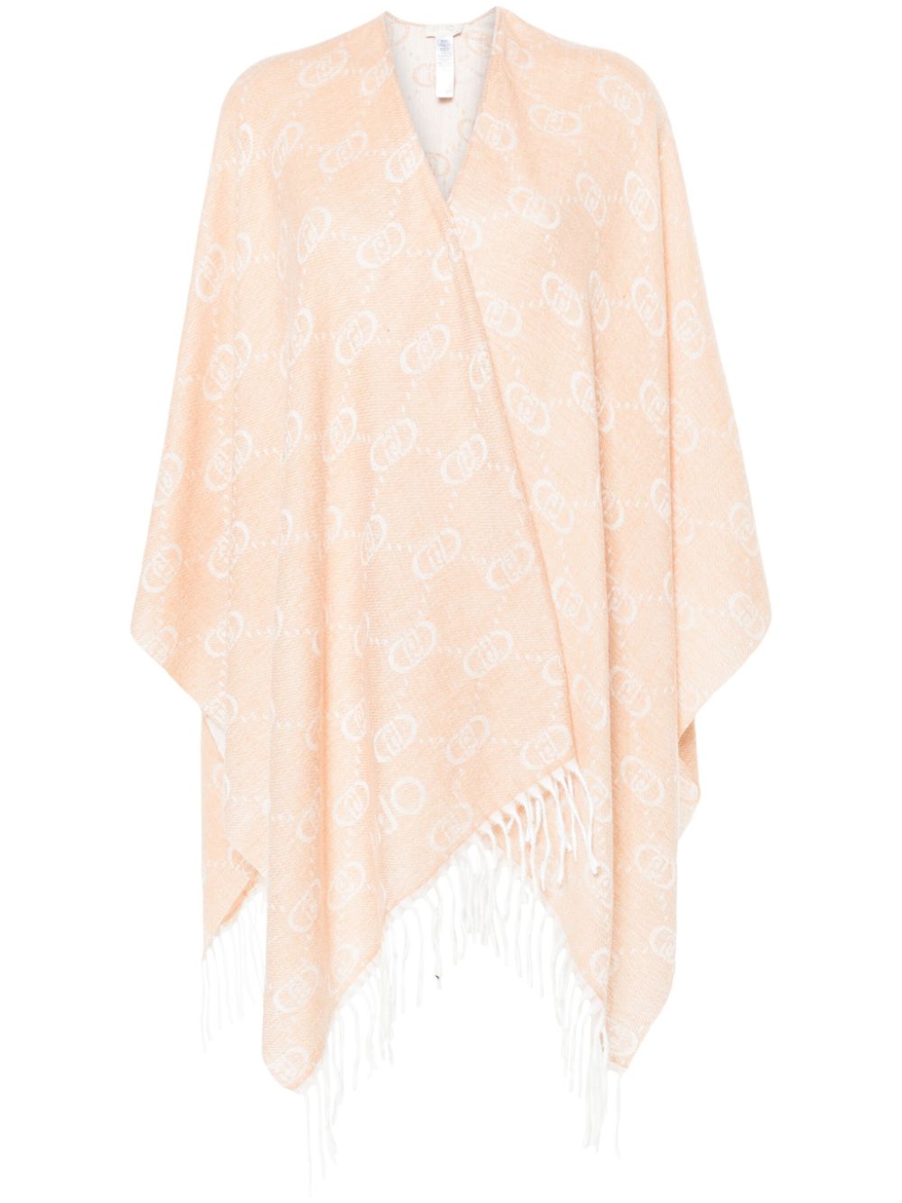 LIU JO logo-monogram poncho - Neutrals