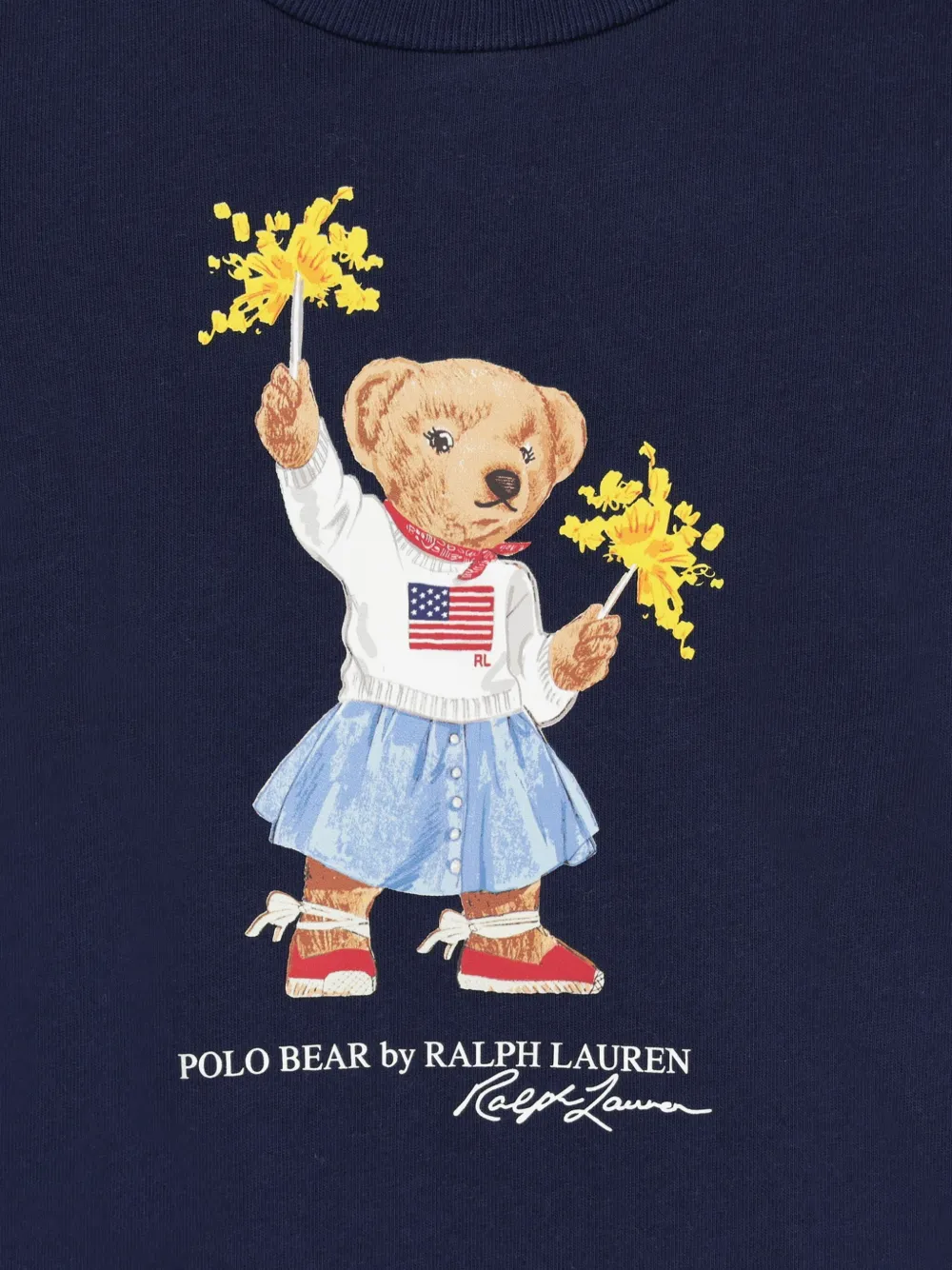 POLO RALPH LAUREN KIDS Jurk met beerprint Blauw