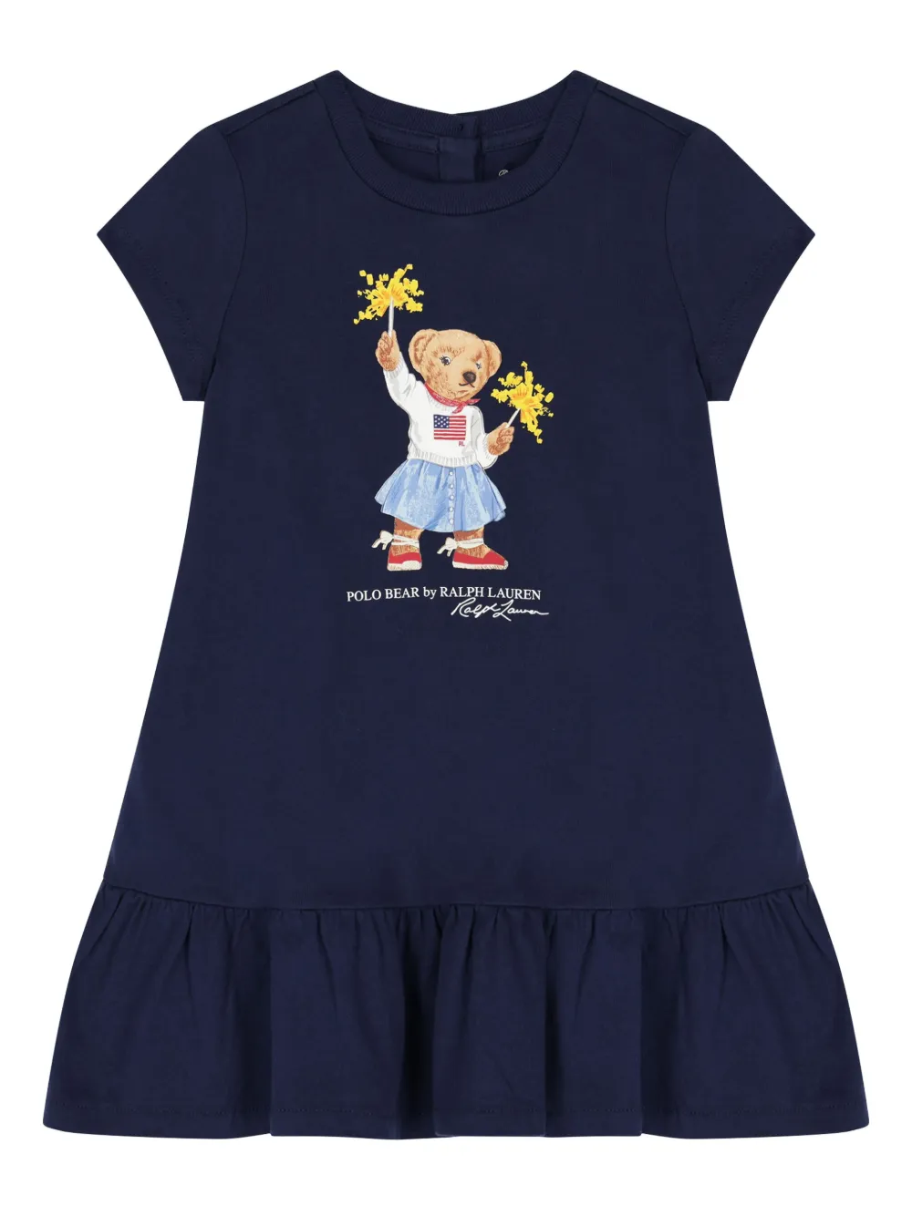 POLO RALPH LAUREN KIDS Jurk met beerprint Blauw
