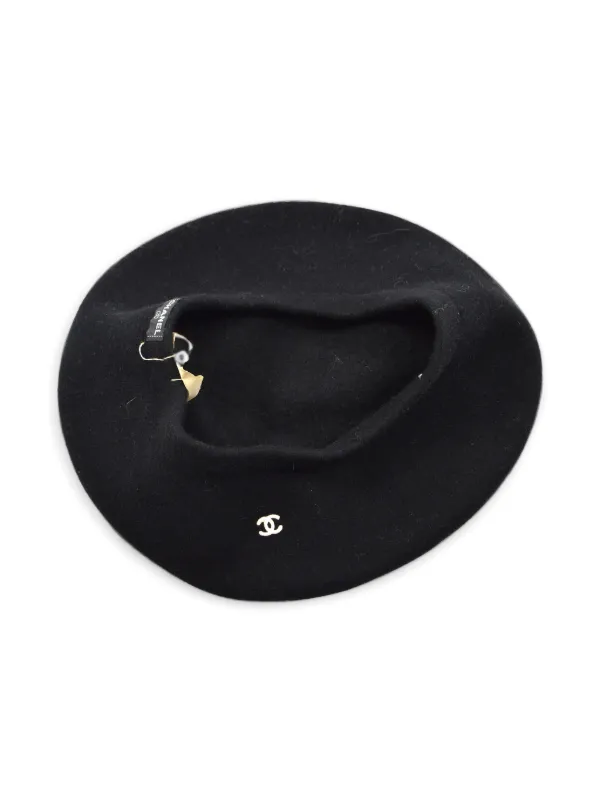 CHANEL Pre-Owned 1998 ココマーク ベレー帽 | ブラック | FARFETCH JP
