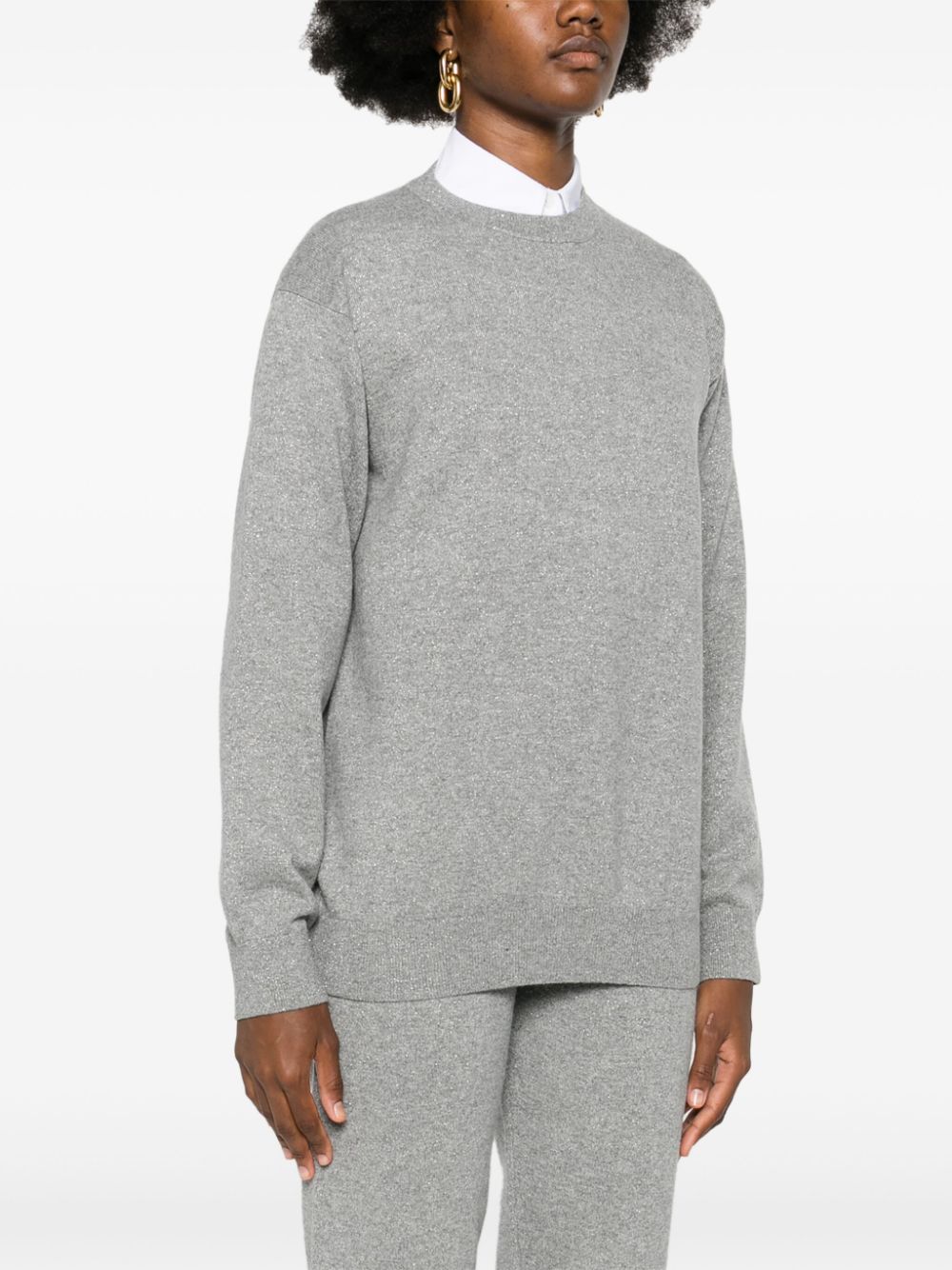 Shop Fabiana Filippi Platinum Jumper In Grey