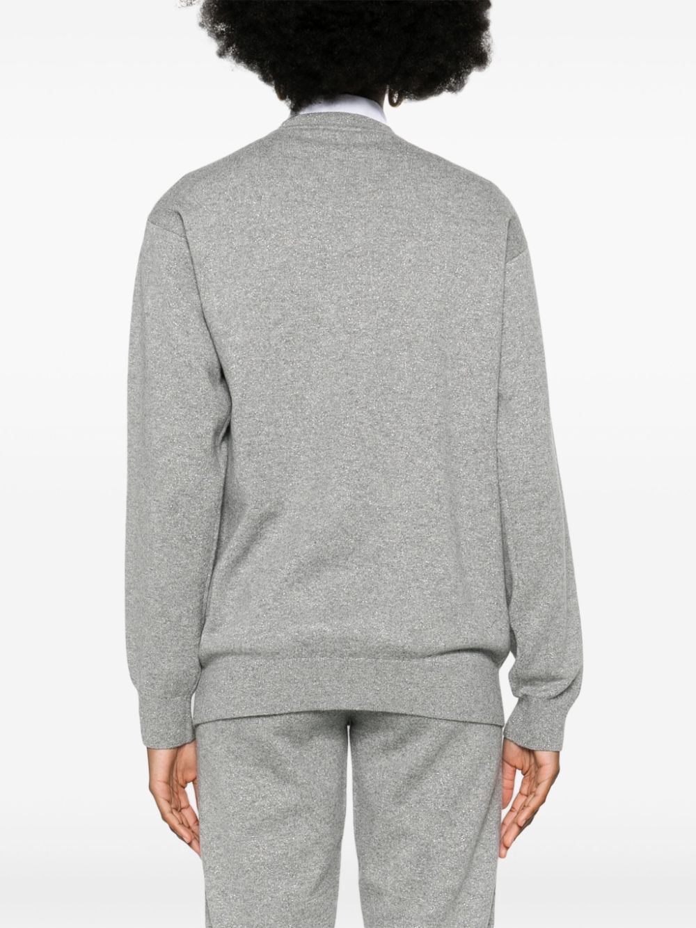 Shop Fabiana Filippi Platinum Jumper In Grey