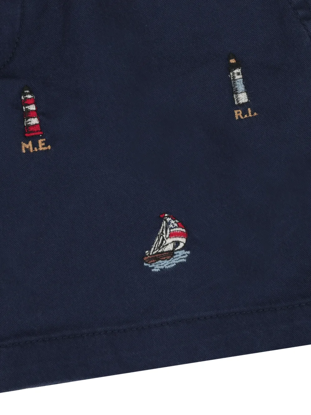 POLO RALPH LAUREN KIDS Shorts met borduurwerk en franje Blauw