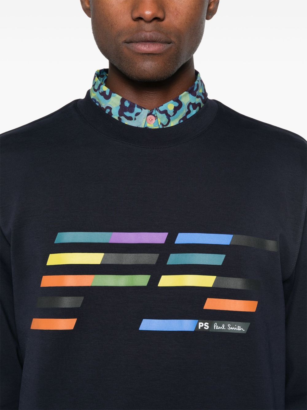 Shop Ps By Paul Smith Logo-print Sweatshirt In Blue