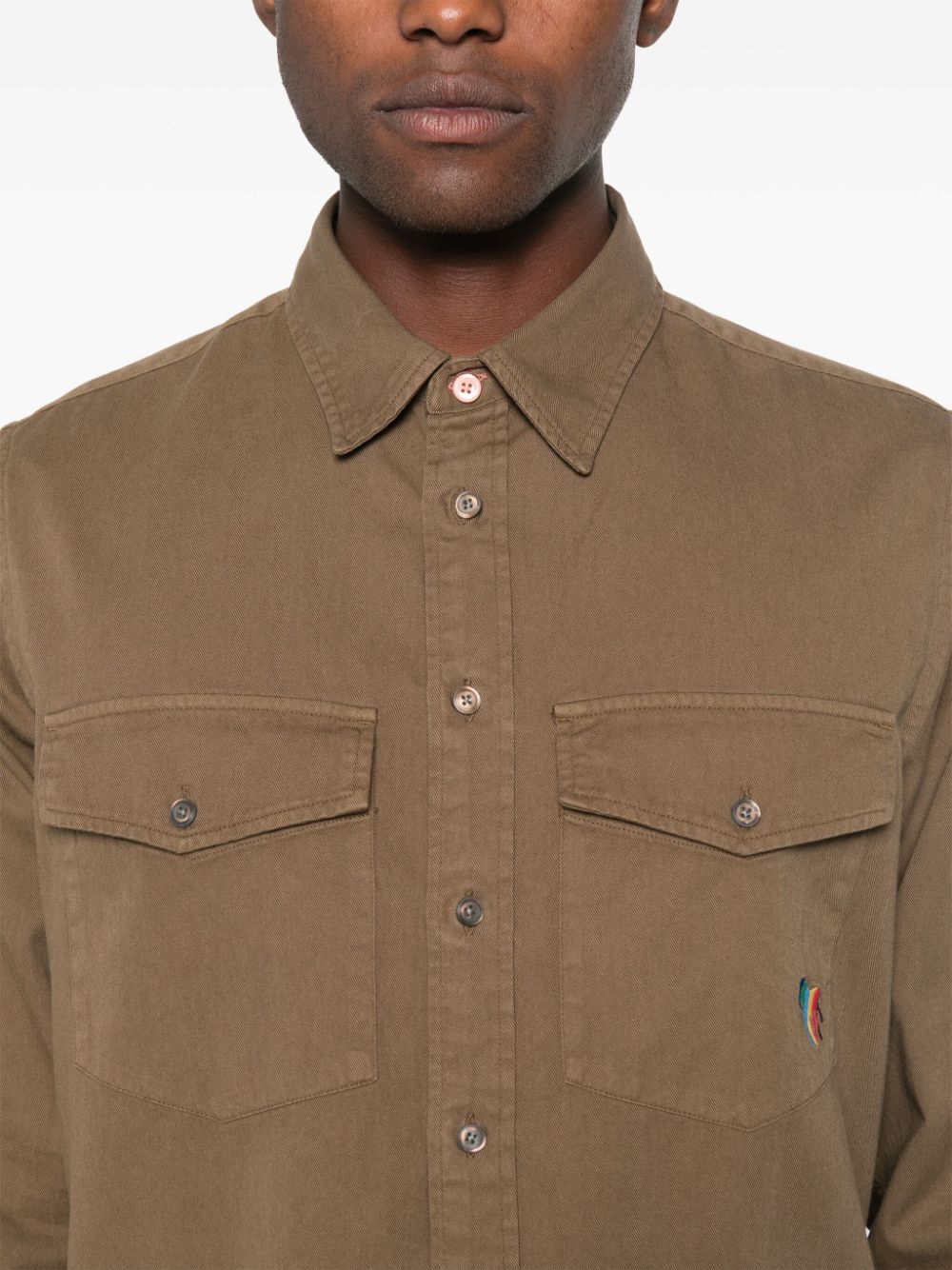 Shop Ps By Paul Smith Broad Stripe Zebra Shirt In Brown