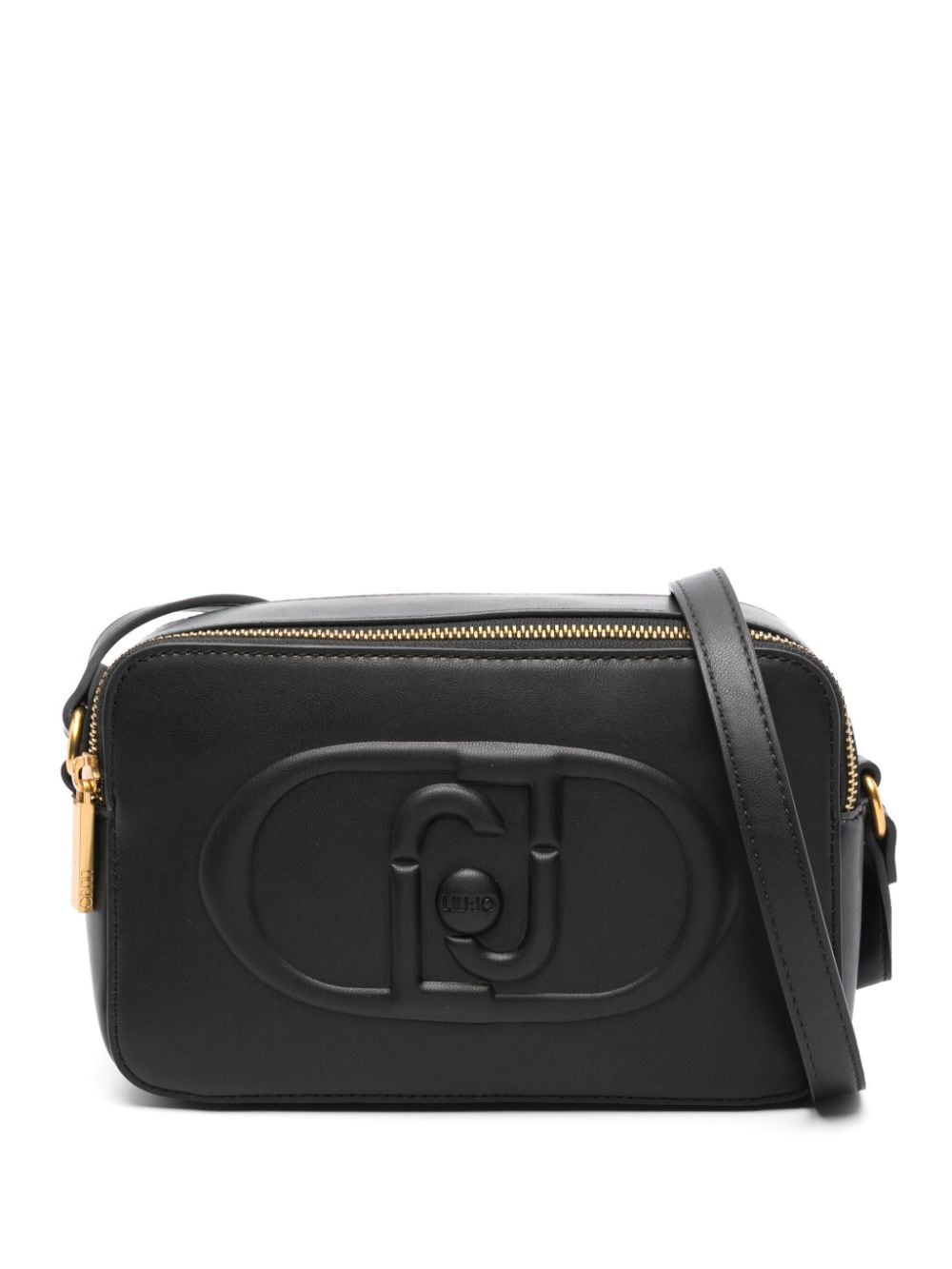 Shop Liu •jo Logo-embossed Cross Body Bag In Black