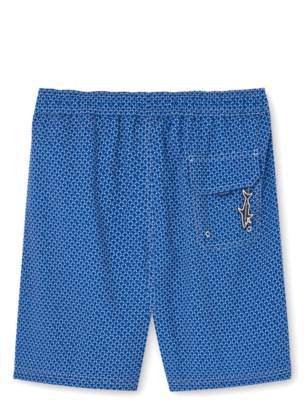 Paul & Shark shark-print swim shorts - Blauw