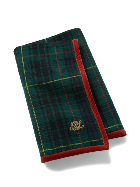 Ralph Lauren Home Everett plaid velvet-trim blanket