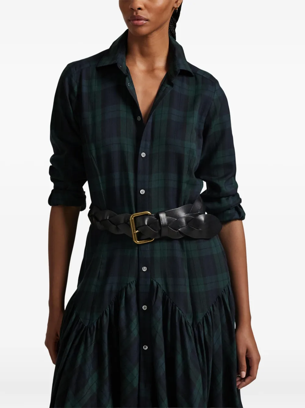 Polo Ralph Lauren long-sleeve plaid shirt dress Blauw