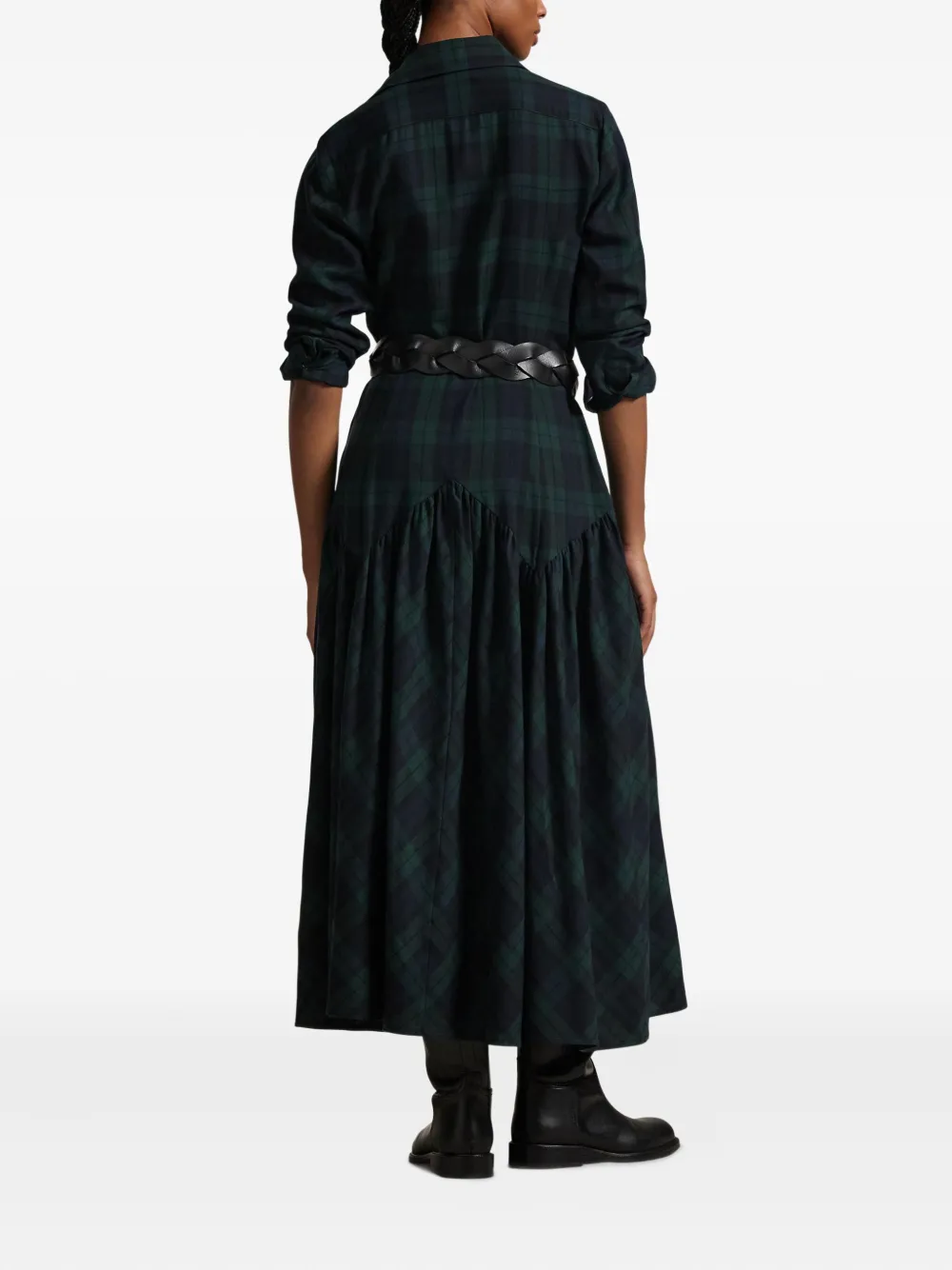 Polo Ralph Lauren long-sleeve plaid shirt dress Blauw