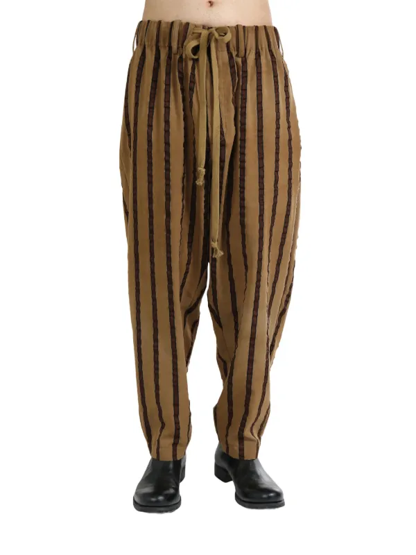 Uma Wang Striped Loose Trousers Brown FARFETCH UK