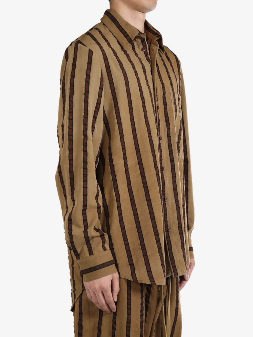 Uma Wang striped tab shirt - Bruin