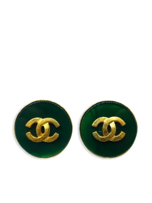 Boucles d'oreilles à bouton CC (1995) - CHANEL Pre-Owned - Modalova