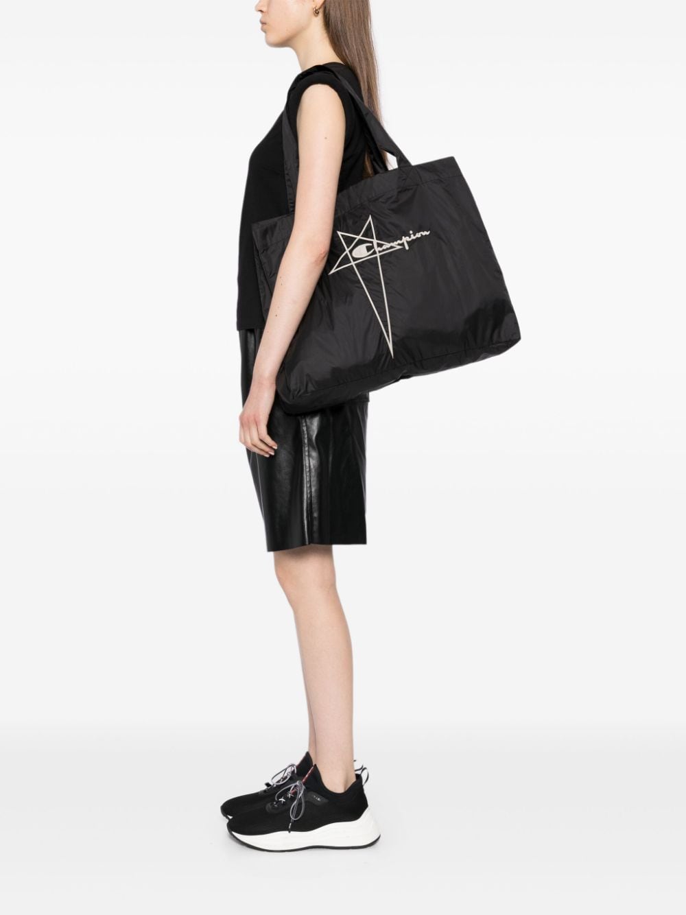 Rick Owens Rick Owens X Champion shopper met logo - Zwart