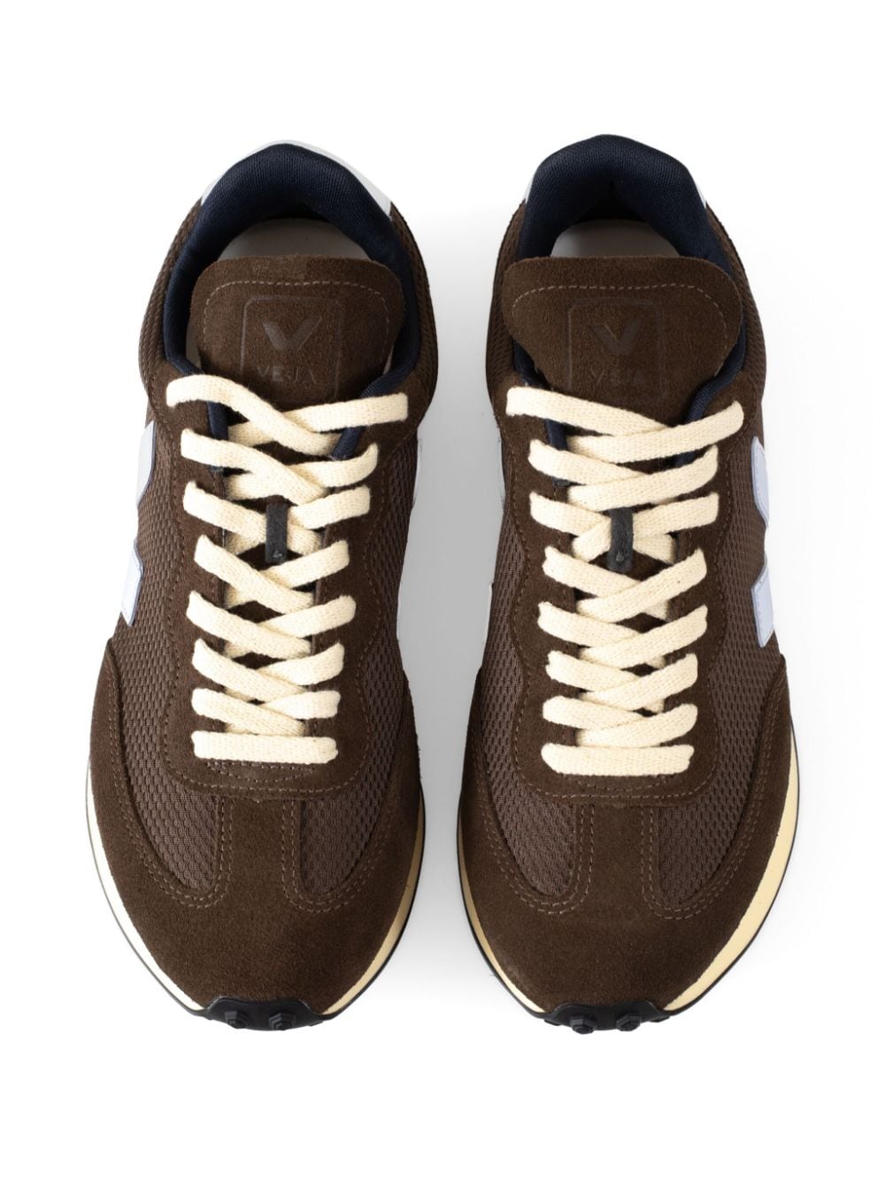 Shop Veja Logo-patch Lace-up Sneakers In Brown