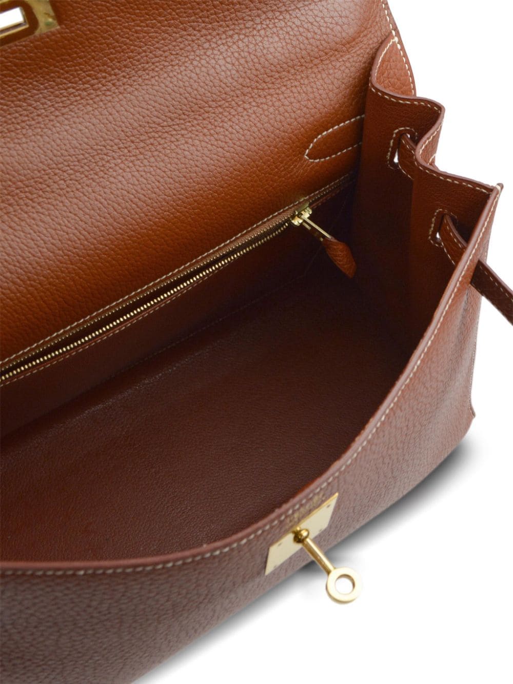 Pre-owned Hermes Kelly 32 Sellier 手提包（1999年典藏款） In Brown