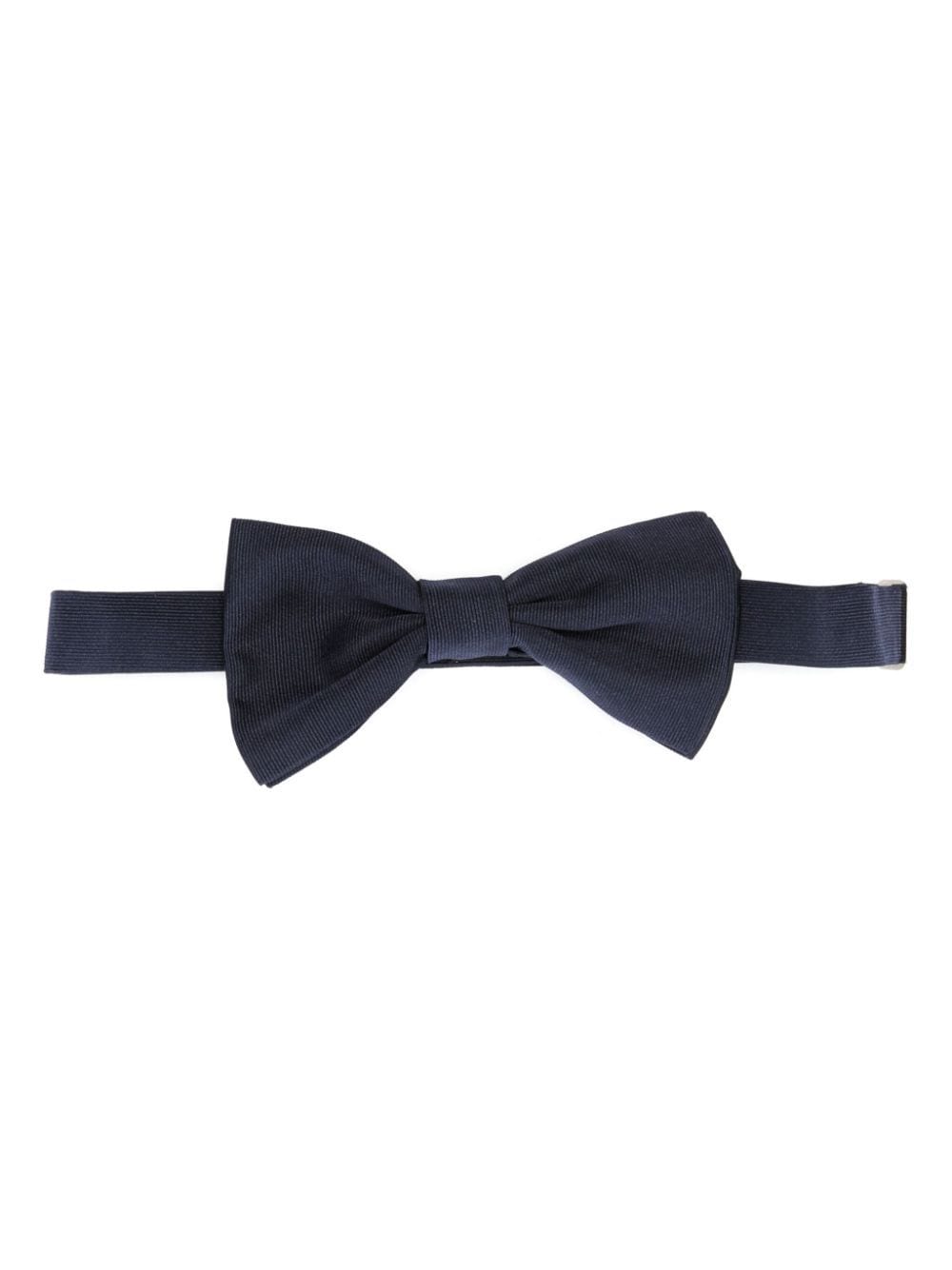 Shop Tagliatore Silk Bow Tie In Blue