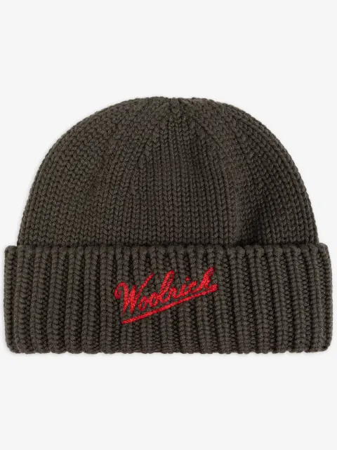 Woolrich ロゴ ビーニー