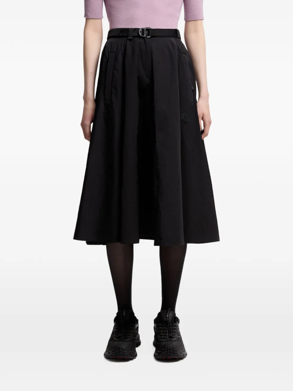 Moncler Rok met logopatch en ceintuur Zwart