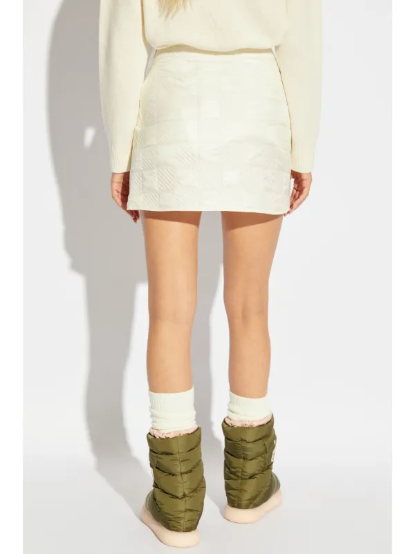 ミニスカート MONCLER Moncler Polyamide Mini Skirt Moncler logo-patch Quilted Mini Skirt | White | FARFETCH