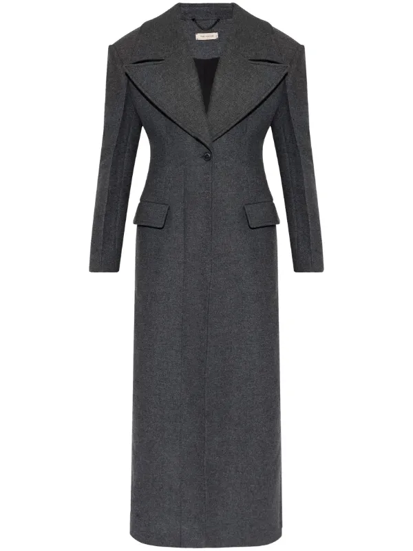 The Mannei wool blend single breast Coat Grey FARFETCH IE
