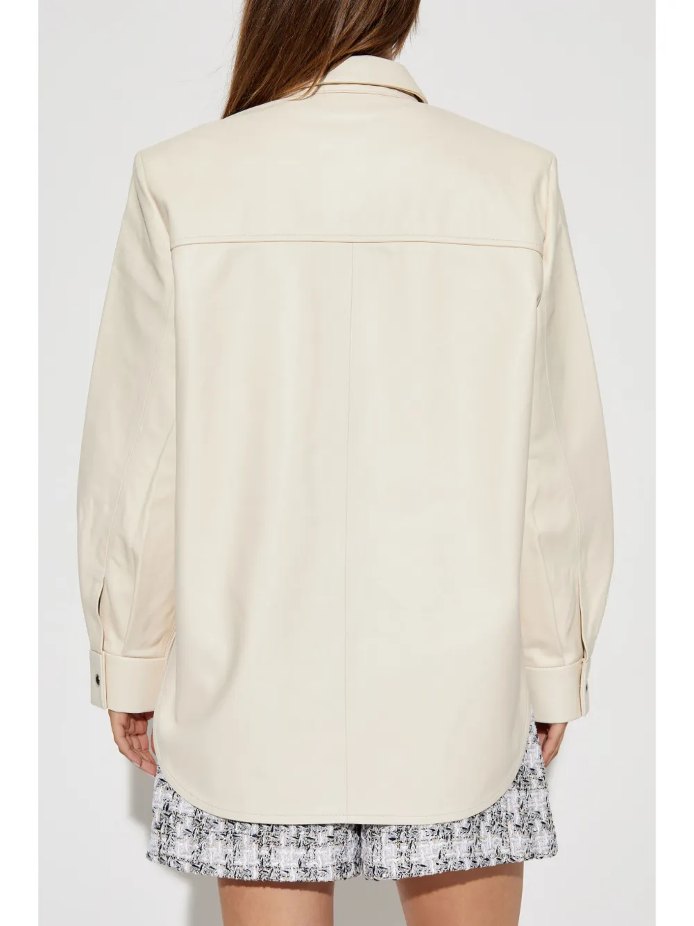 IRO Leren blouse Beige