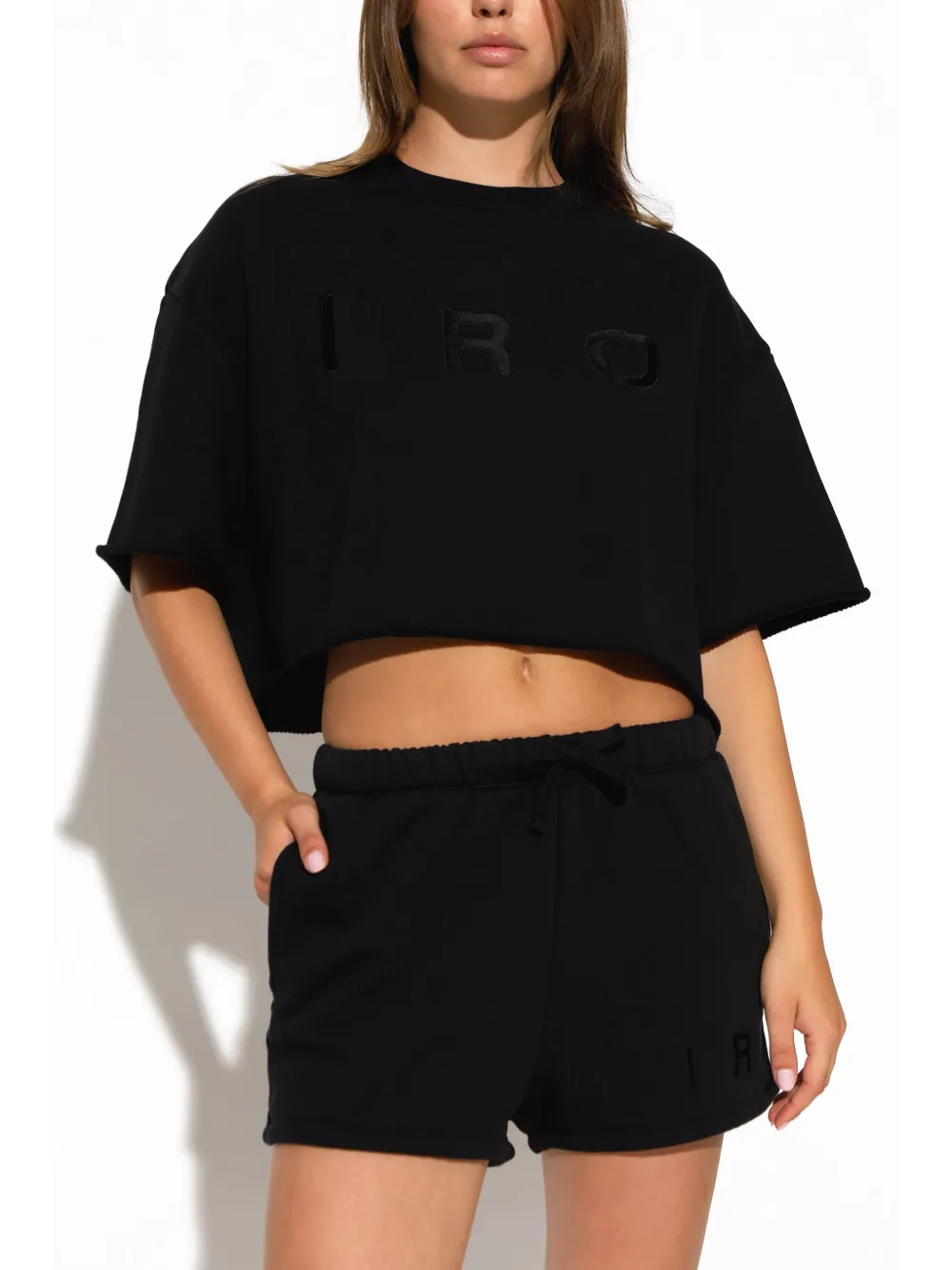 IRO Linda katoenen T-shirt met logoprint Zwart
