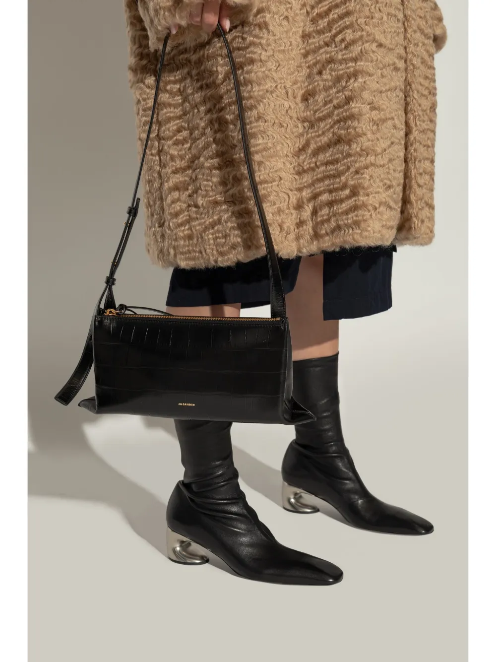 Jil Sander Black Empire shoulder bag - Zwart