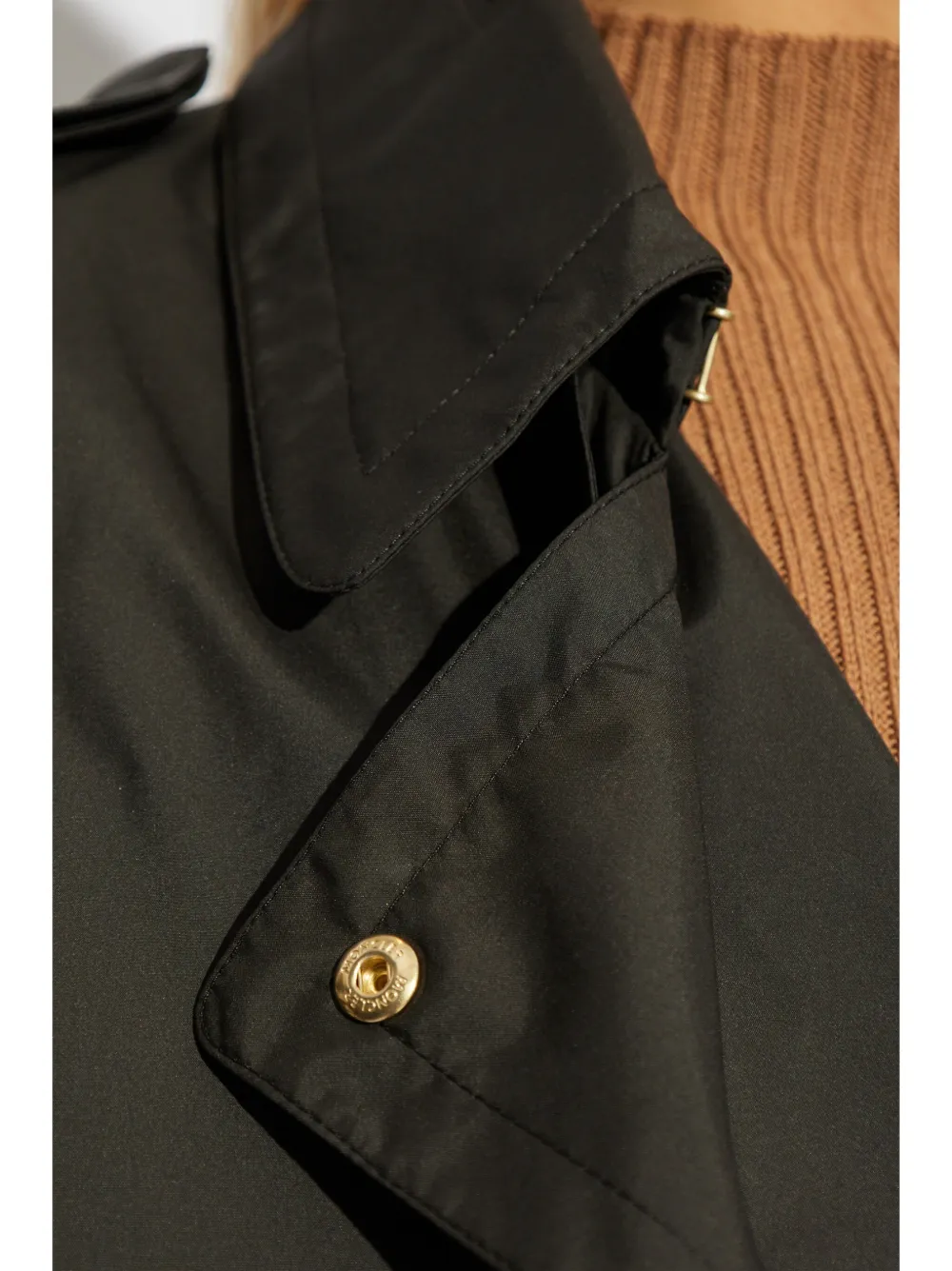 Shop Moncler Barbetane Trench Coat In Black