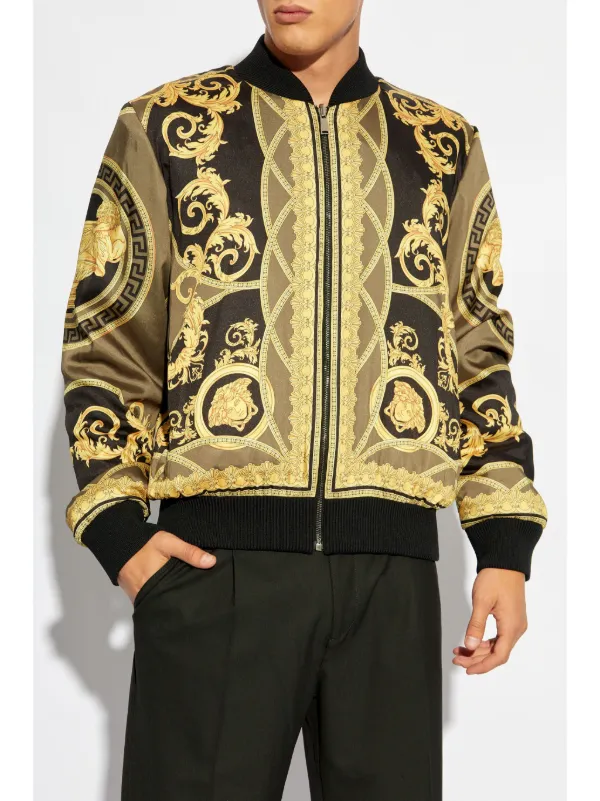 Versace La Coupe Des Dieux Reversible Bomber Jacket Black FARFETCH AO