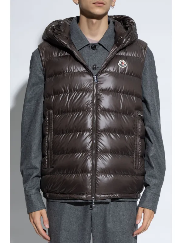 Moncler Barant Vest Jacket Brown FARFETCH SG