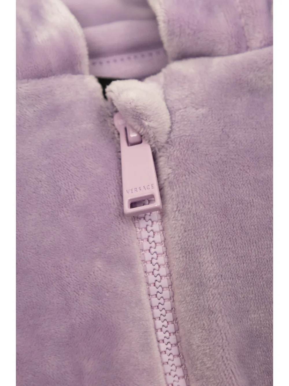 Versace Kids Hoodie met rits en logopatroon Paars