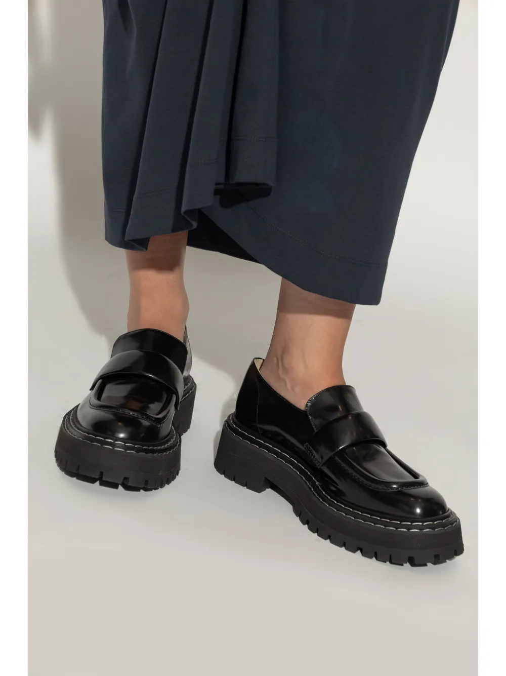 Proenza Schouler lug-sole leather loafers - Zwart