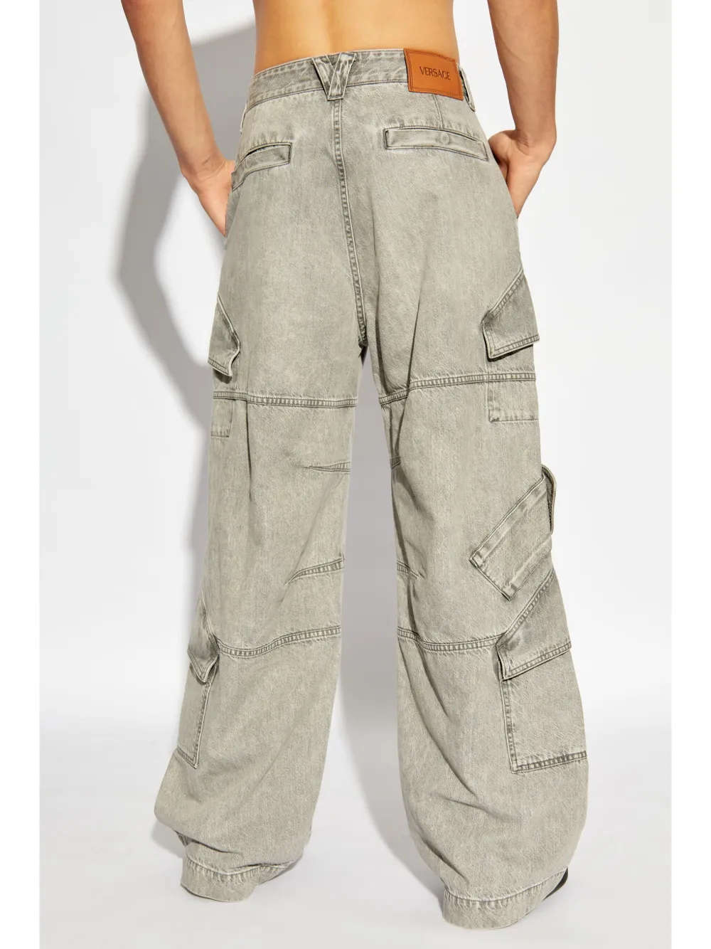 Versace Cargo jeans met wijde pijpen Grijs