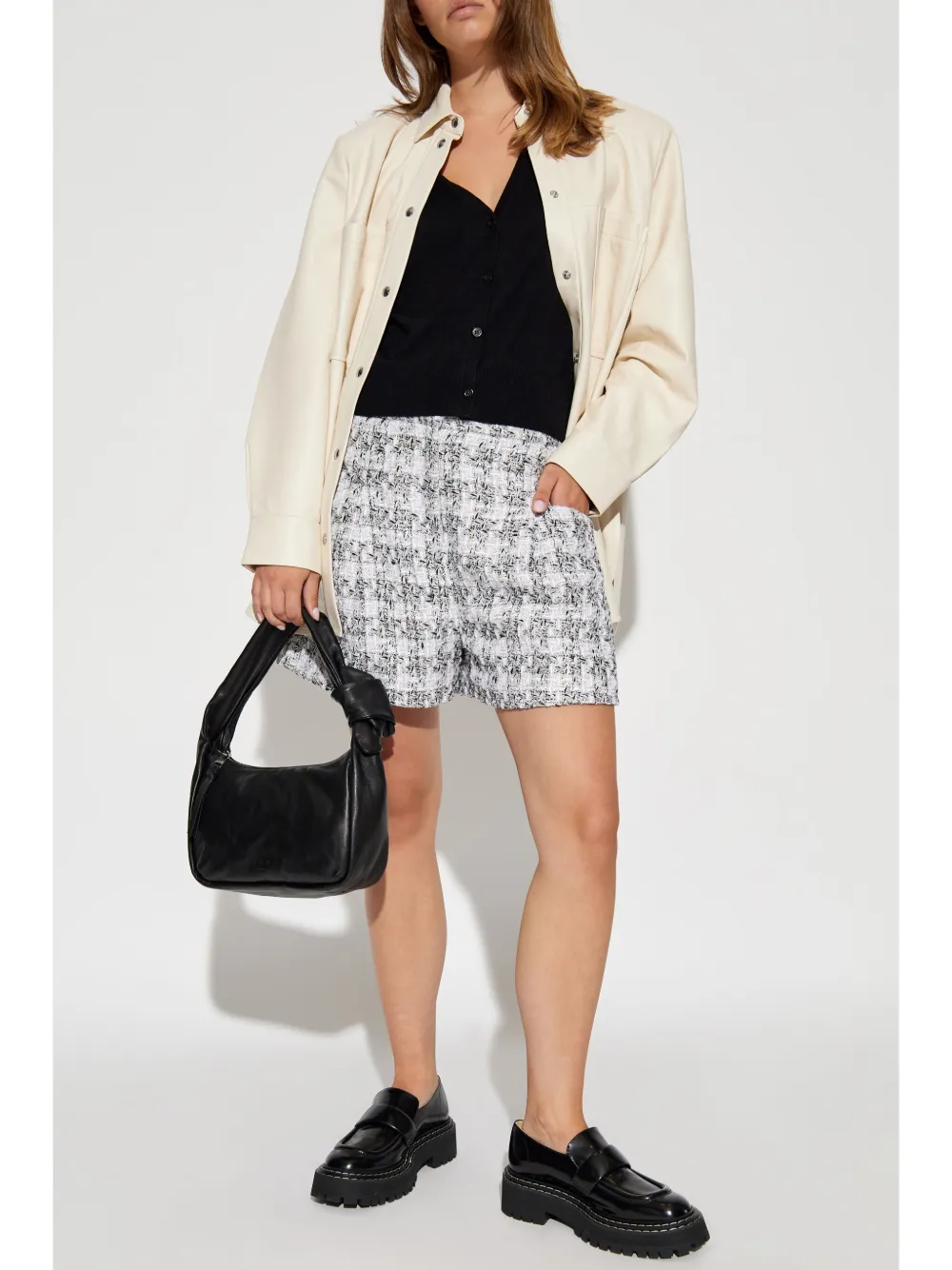 IRO Gannu tweed shorts - Zilver