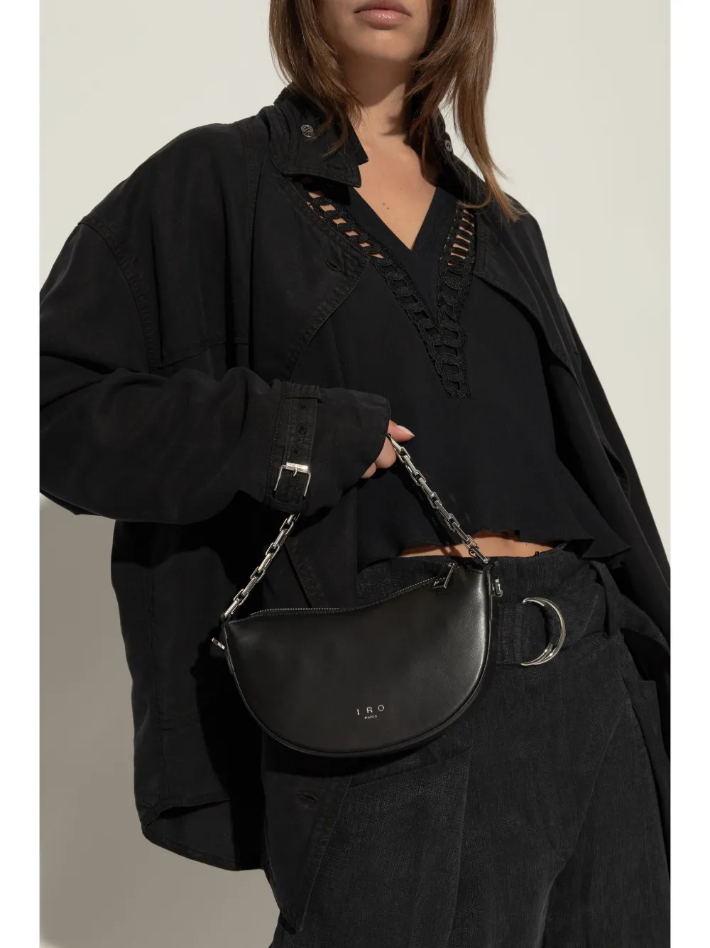 IRO Arc leather mini bag - Zwart