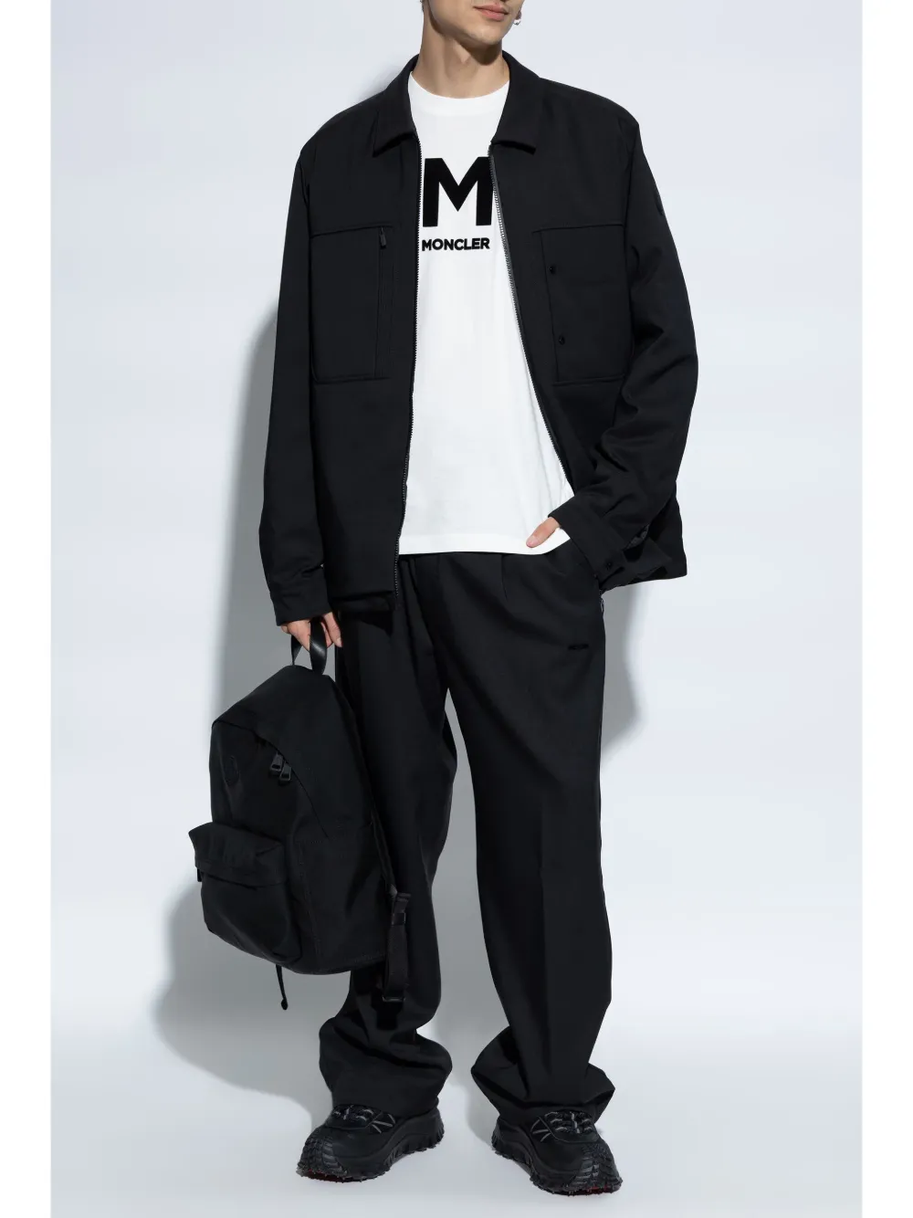 Moncler Broek met wijde pijpen - Zwart